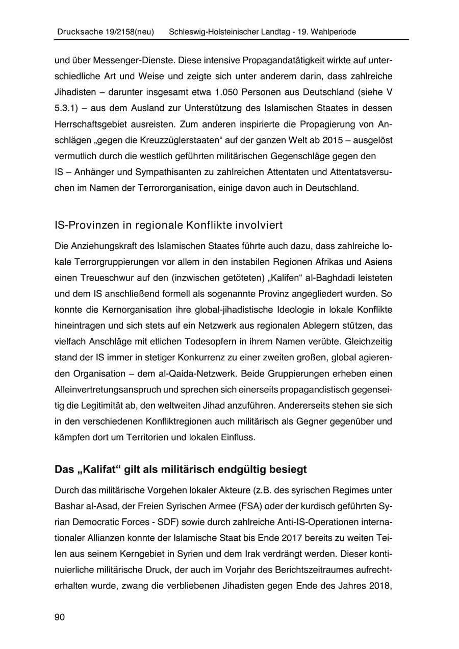 Seite 104 des Verfassungsschutzbericht 2019 Schleswig-Holstein
