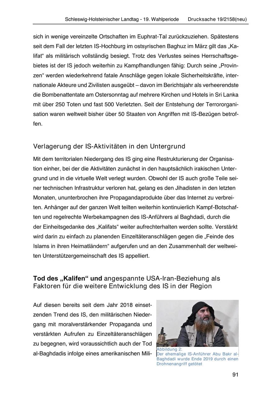 Seite 105 des Verfassungsschutzbericht 2019 Schleswig-Holstein