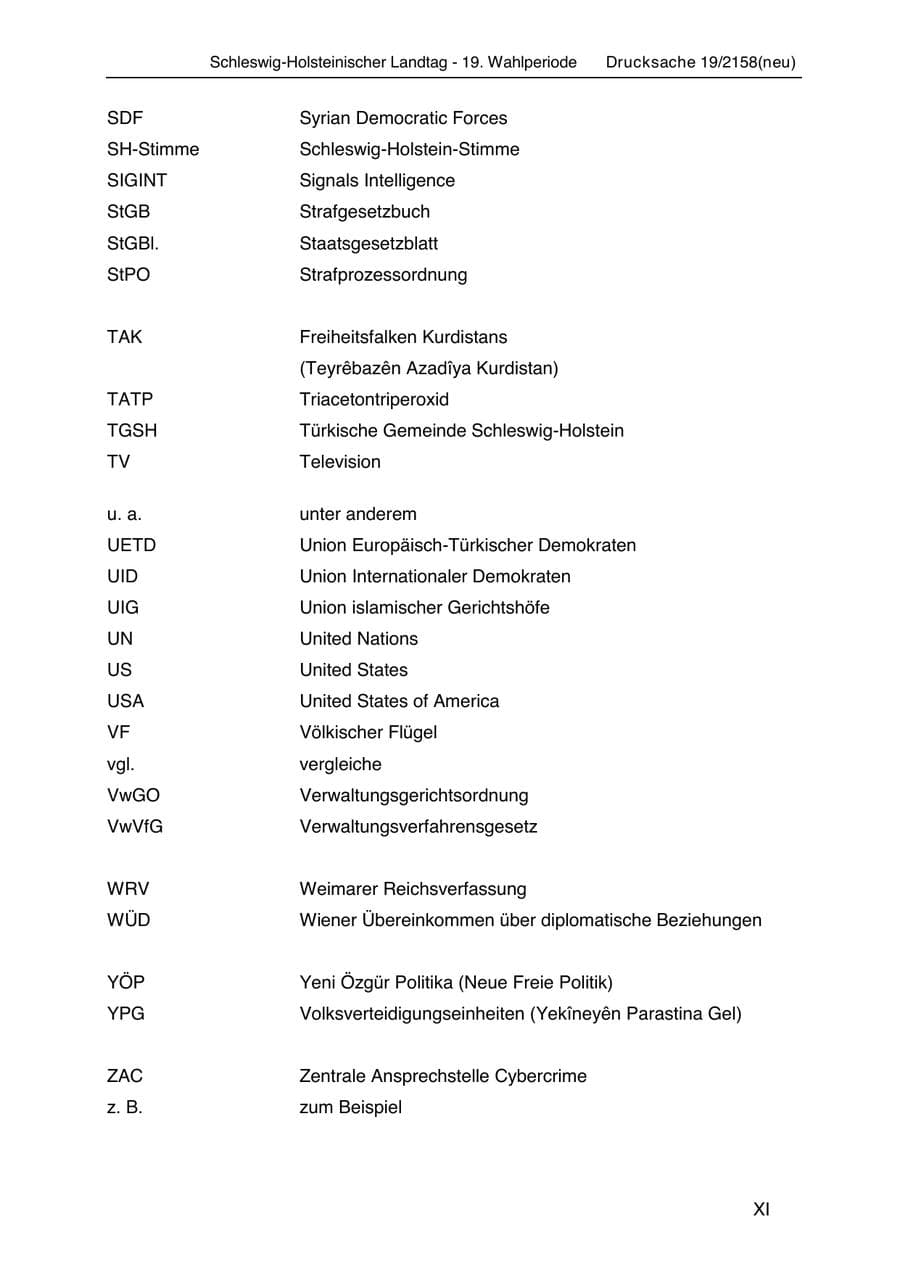 Seite 13 des Verfassungsschutzbericht 2019 Schleswig-Holstein