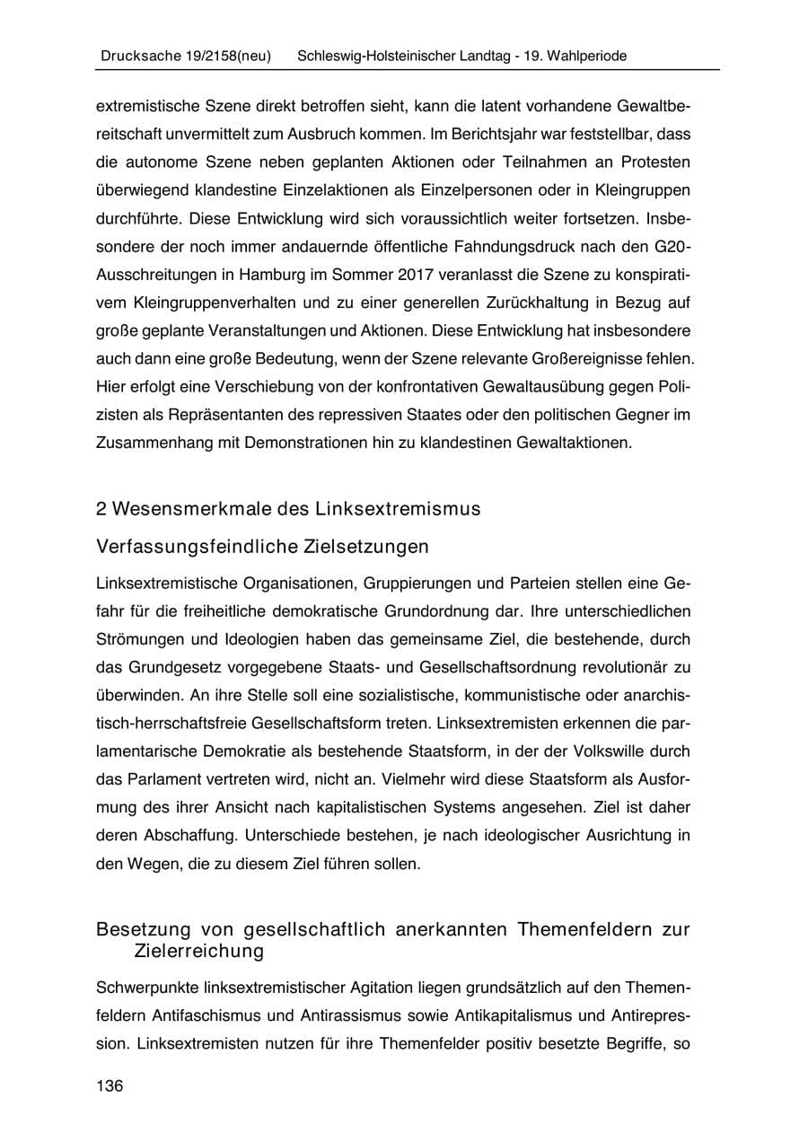 Seite 150 des Verfassungsschutzbericht 2019 Schleswig-Holstein