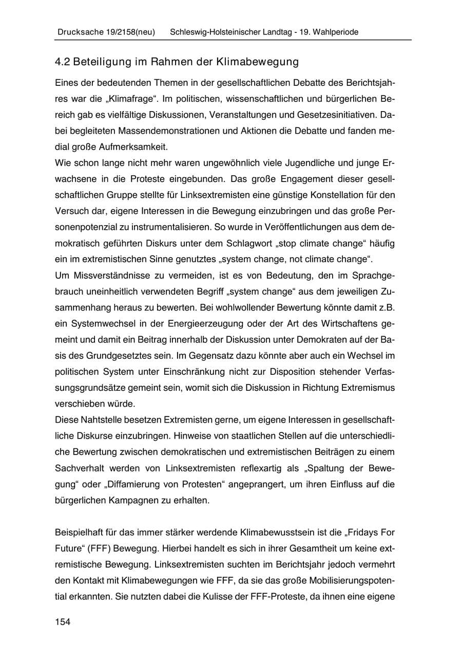 Seite 168 des Verfassungsschutzbericht 2019 Schleswig-Holstein