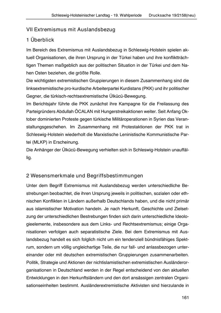 Seite 175 des Verfassungsschutzbericht 2019 Schleswig-Holstein