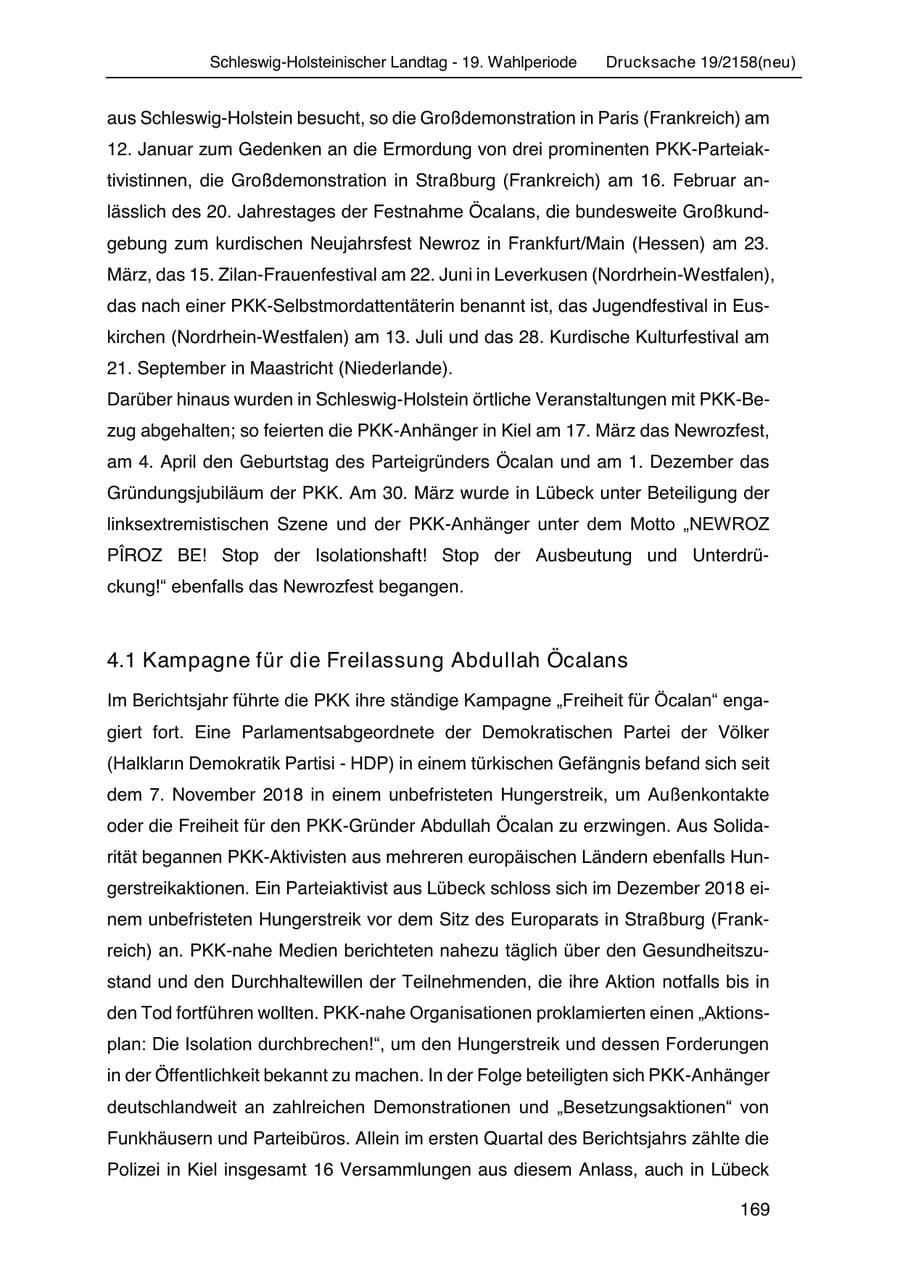 Seite 183 des Verfassungsschutzbericht 2019 Schleswig-Holstein