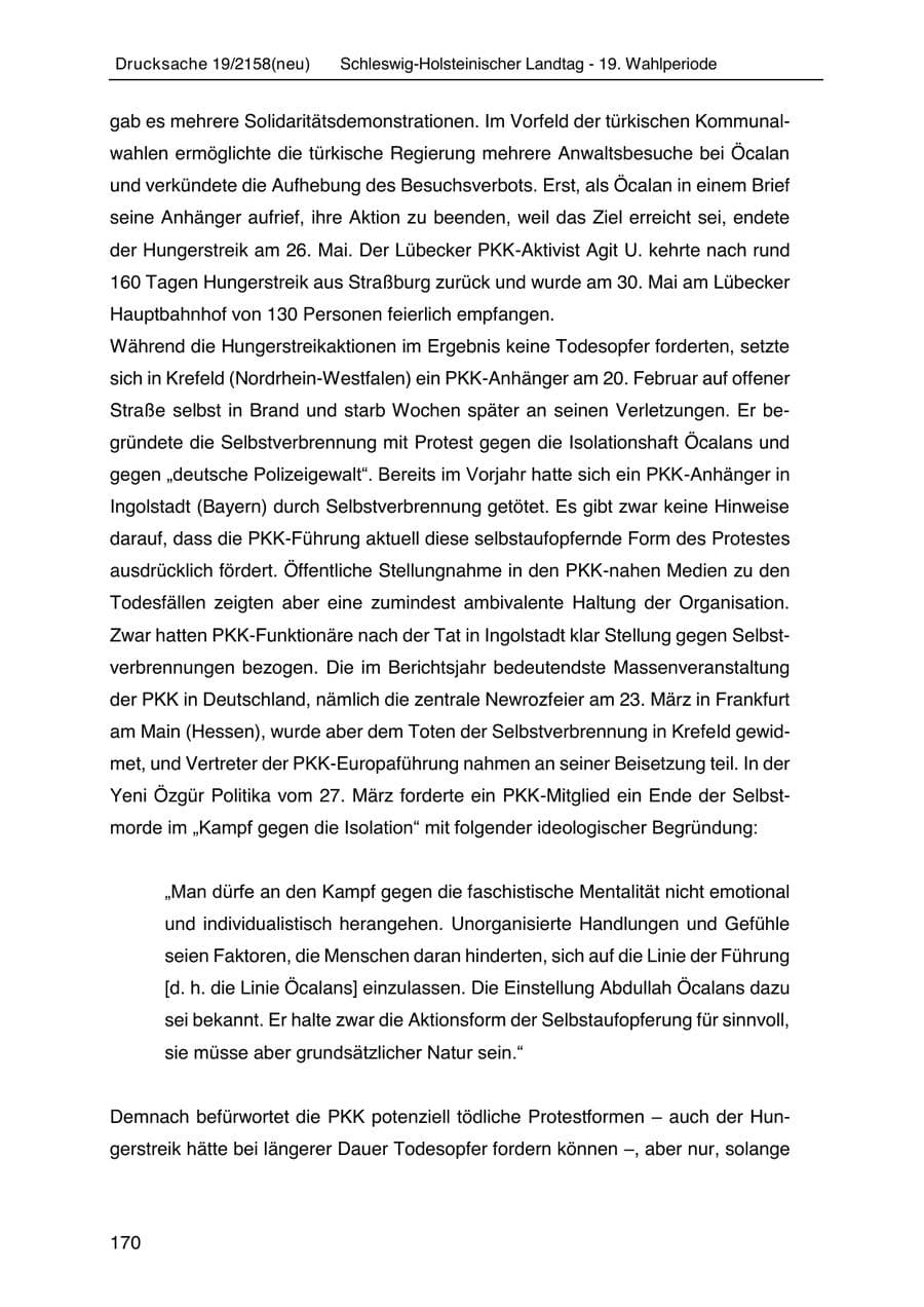 Seite 184 des Verfassungsschutzbericht 2019 Schleswig-Holstein