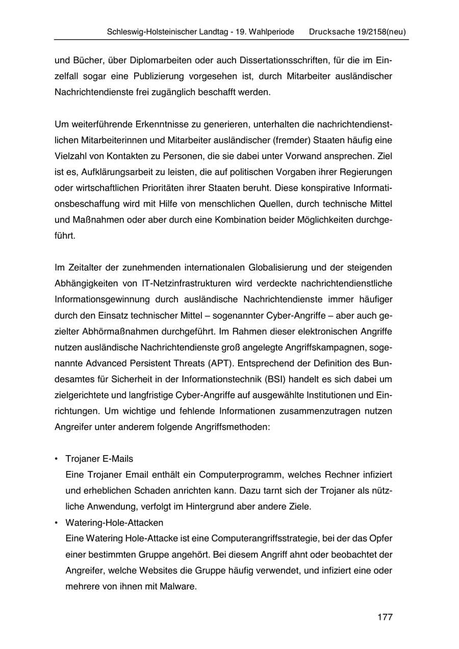 Seite 191 des Verfassungsschutzbericht 2019 Schleswig-Holstein