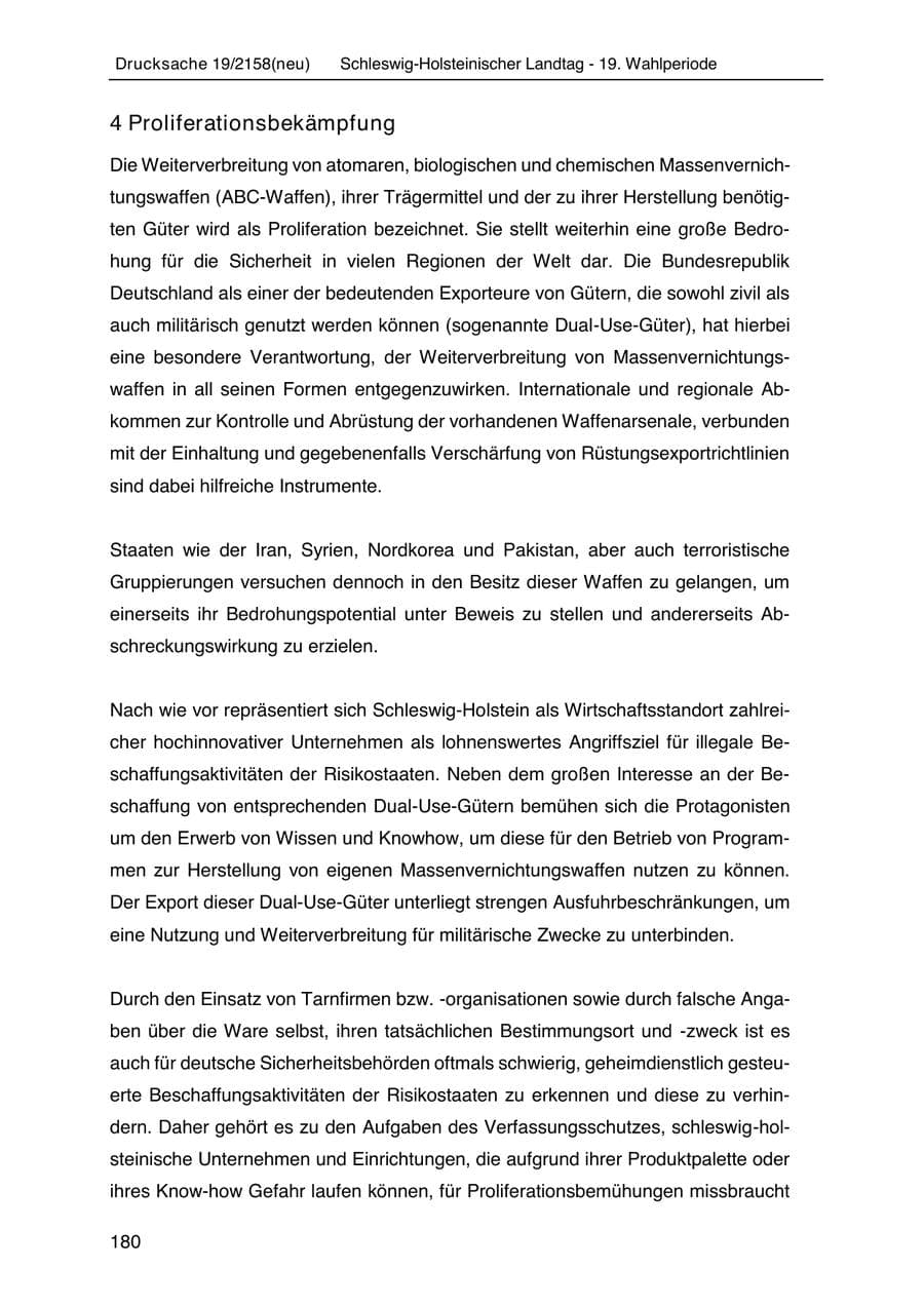 Seite 194 des Verfassungsschutzbericht 2019 Schleswig-Holstein
