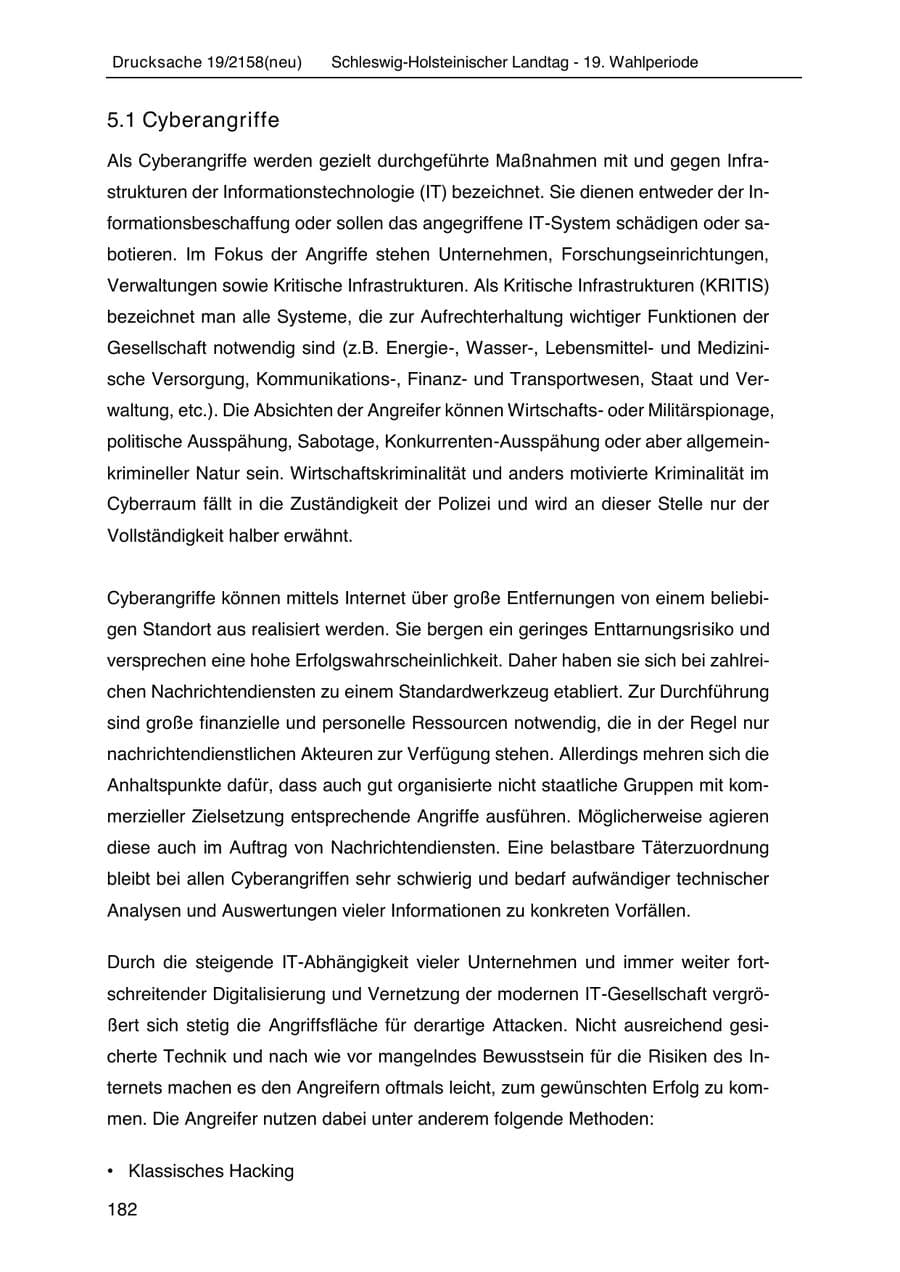Seite 196 des Verfassungsschutzbericht 2019 Schleswig-Holstein