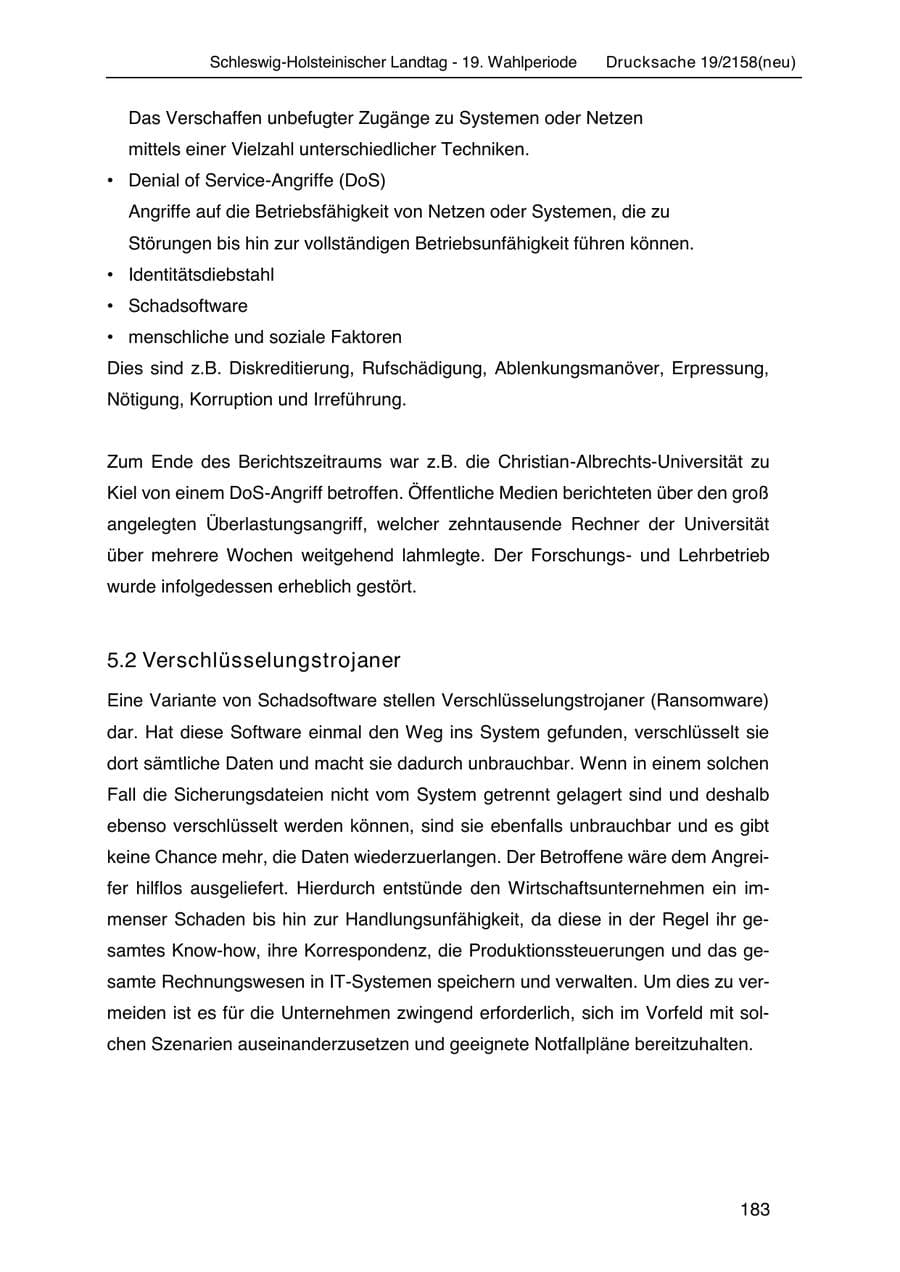 Seite 197 des Verfassungsschutzbericht 2019 Schleswig-Holstein