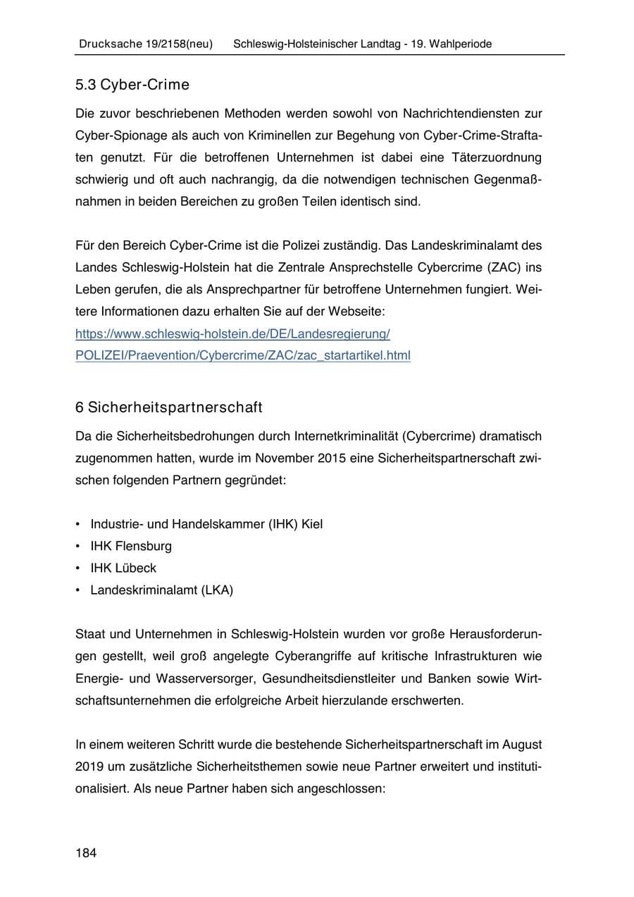 Seite 198 des Verfassungsschutzbericht 2019 Schleswig-Holstein