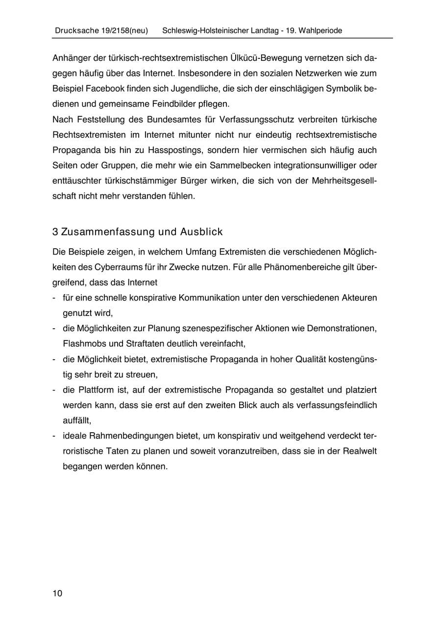 Seite 24 des Verfassungsschutzbericht 2019 Schleswig-Holstein