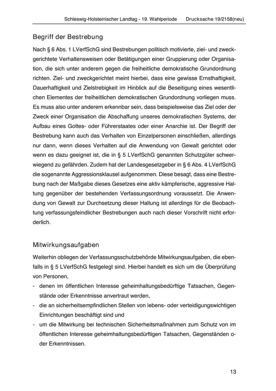 Seite 27 des Verfassungsschutzbericht 2019 Schleswig-Holstein