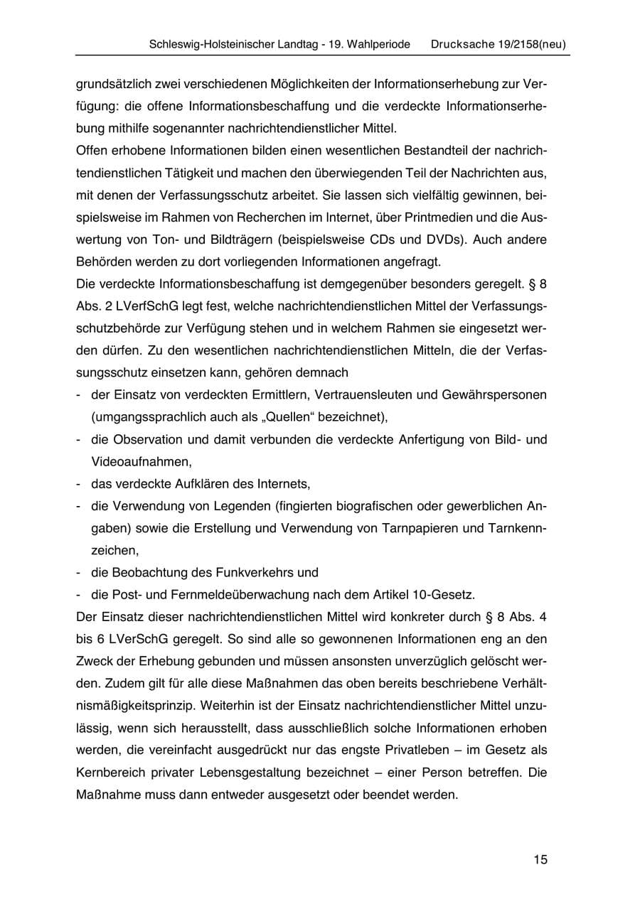 Seite 29 des Verfassungsschutzbericht 2019 Schleswig-Holstein