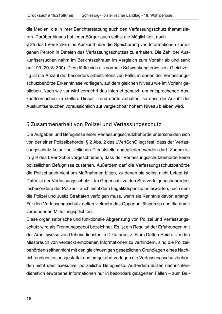 Seite 32 des Verfassungsschutzbericht 2019 Schleswig-Holstein