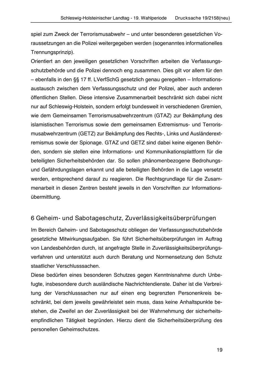 Seite 33 des Verfassungsschutzbericht 2019 Schleswig-Holstein