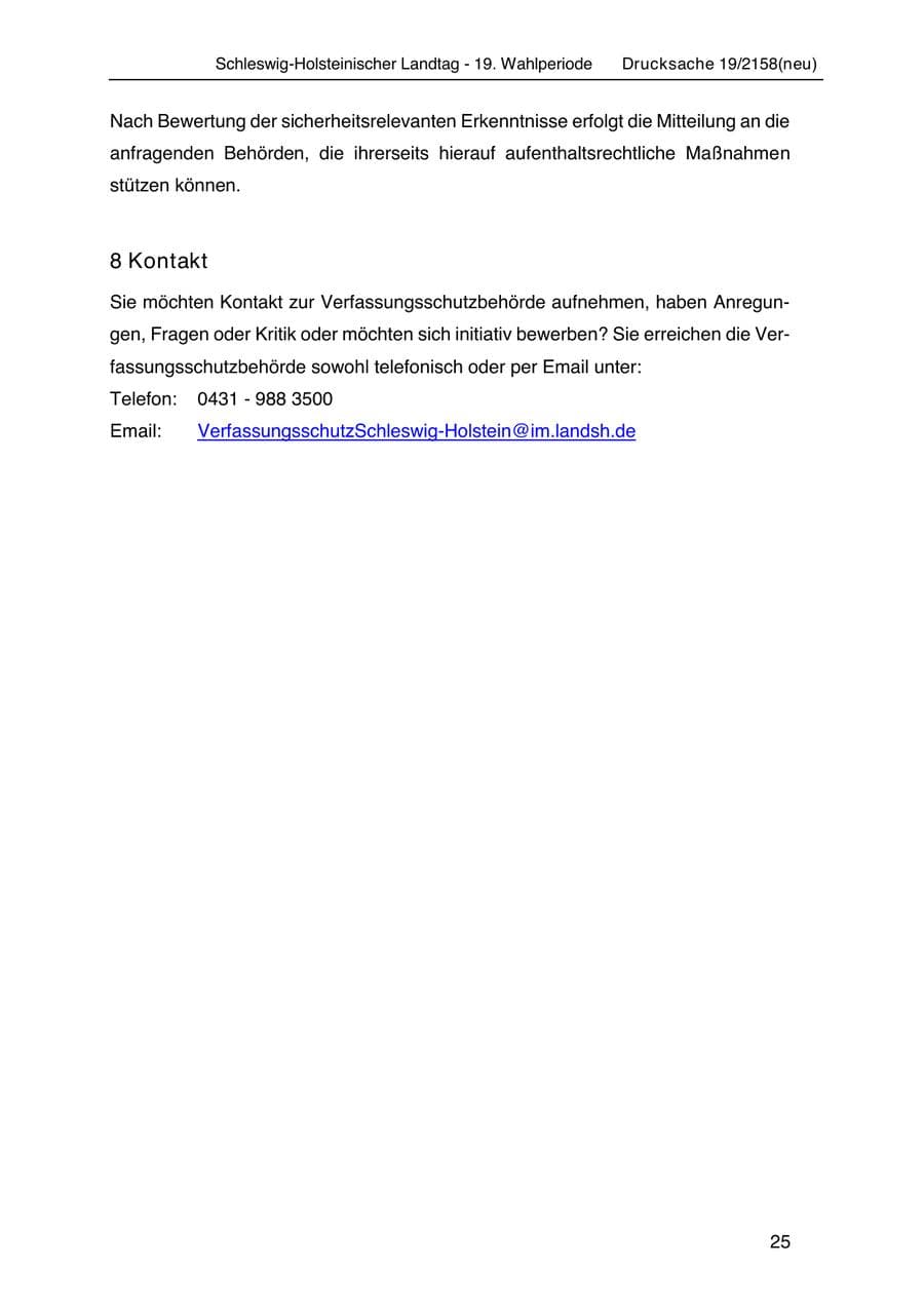 Seite 39 des Verfassungsschutzbericht 2019 Schleswig-Holstein