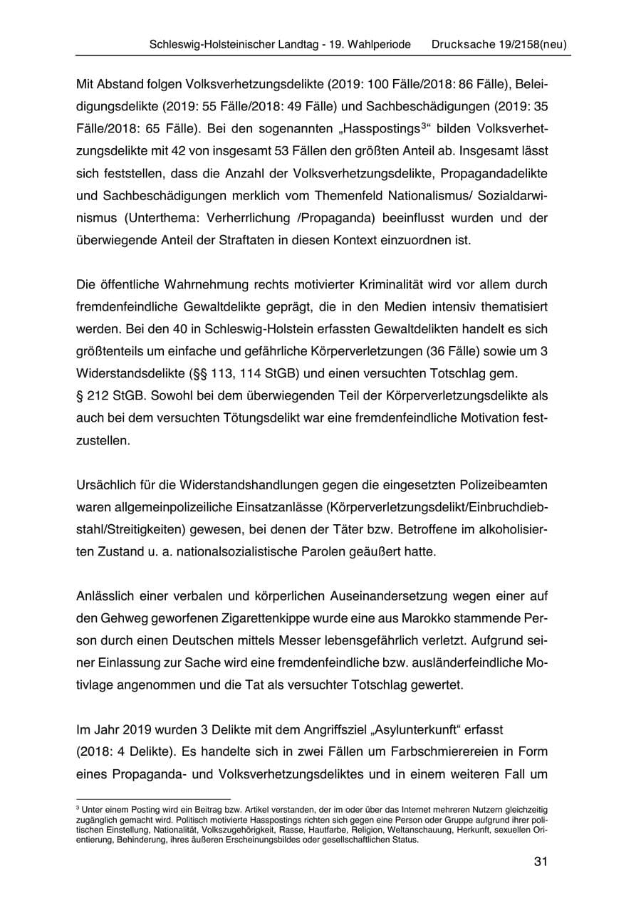 Seite 45 des Verfassungsschutzbericht 2019 Schleswig-Holstein