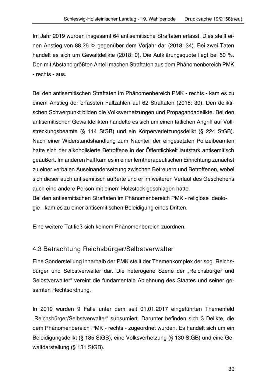 Seite 53 des Verfassungsschutzbericht 2019 Schleswig-Holstein