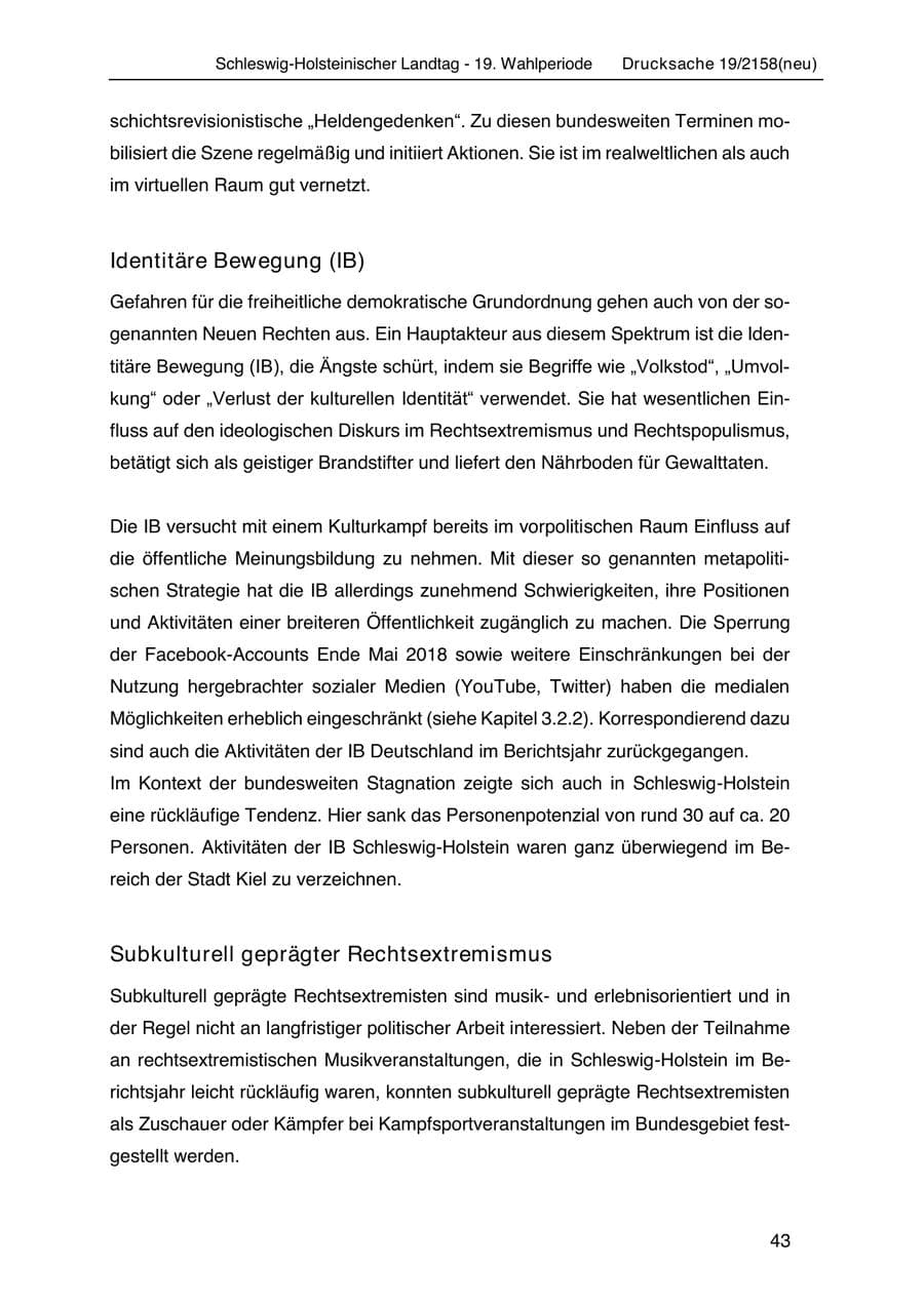 Seite 57 des Verfassungsschutzbericht 2019 Schleswig-Holstein