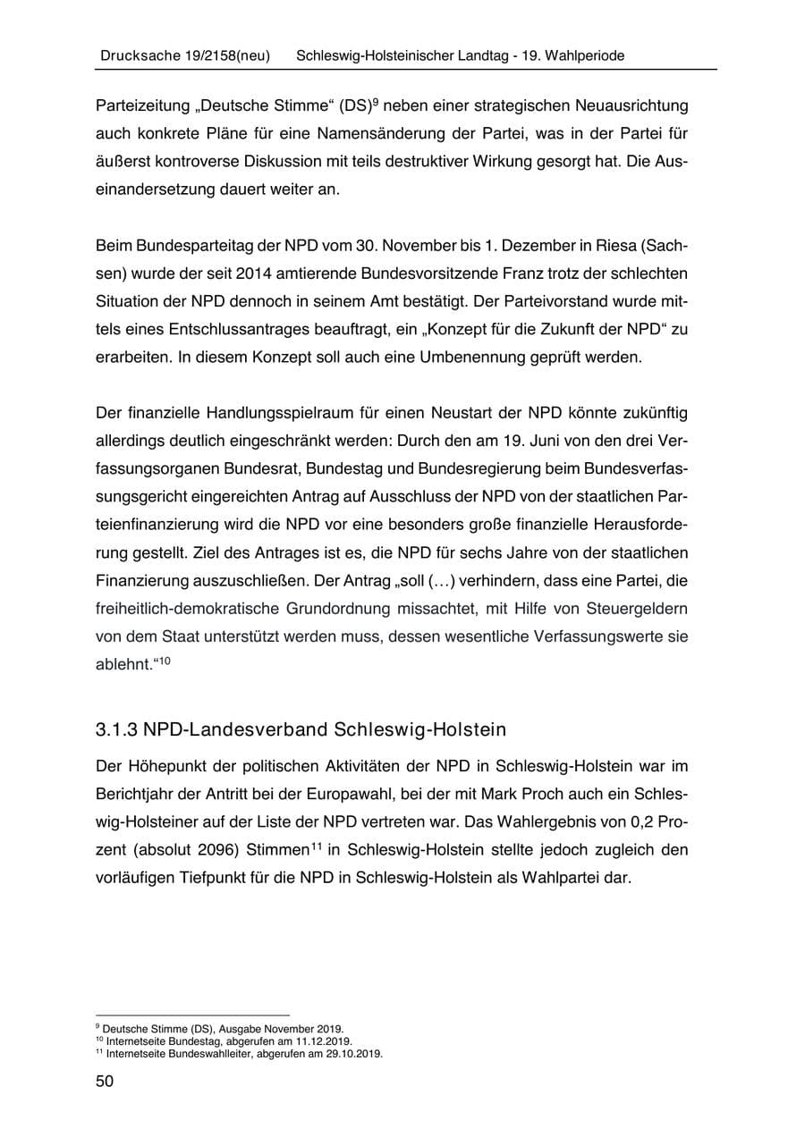Seite 64 des Verfassungsschutzbericht 2019 Schleswig-Holstein