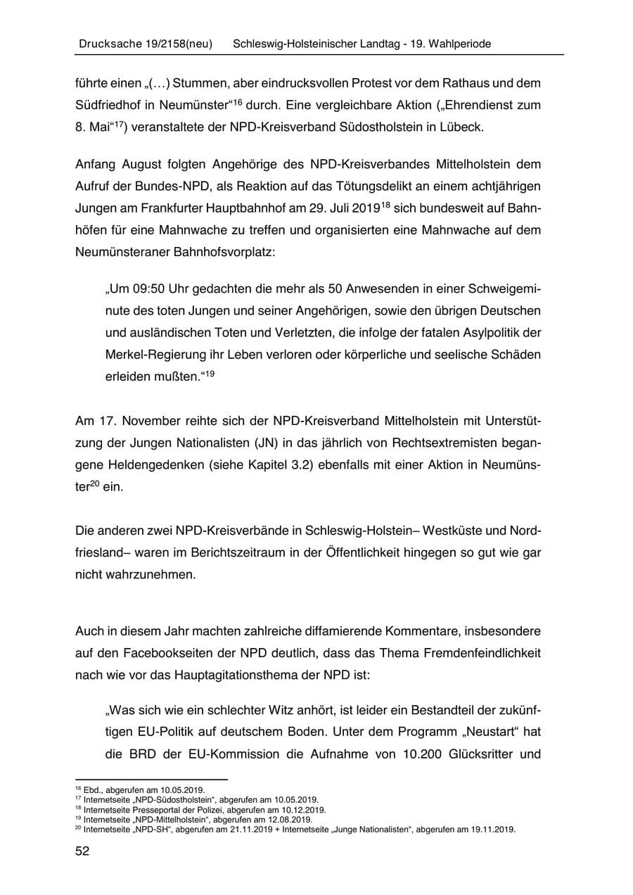 Seite 66 des Verfassungsschutzbericht 2019 Schleswig-Holstein