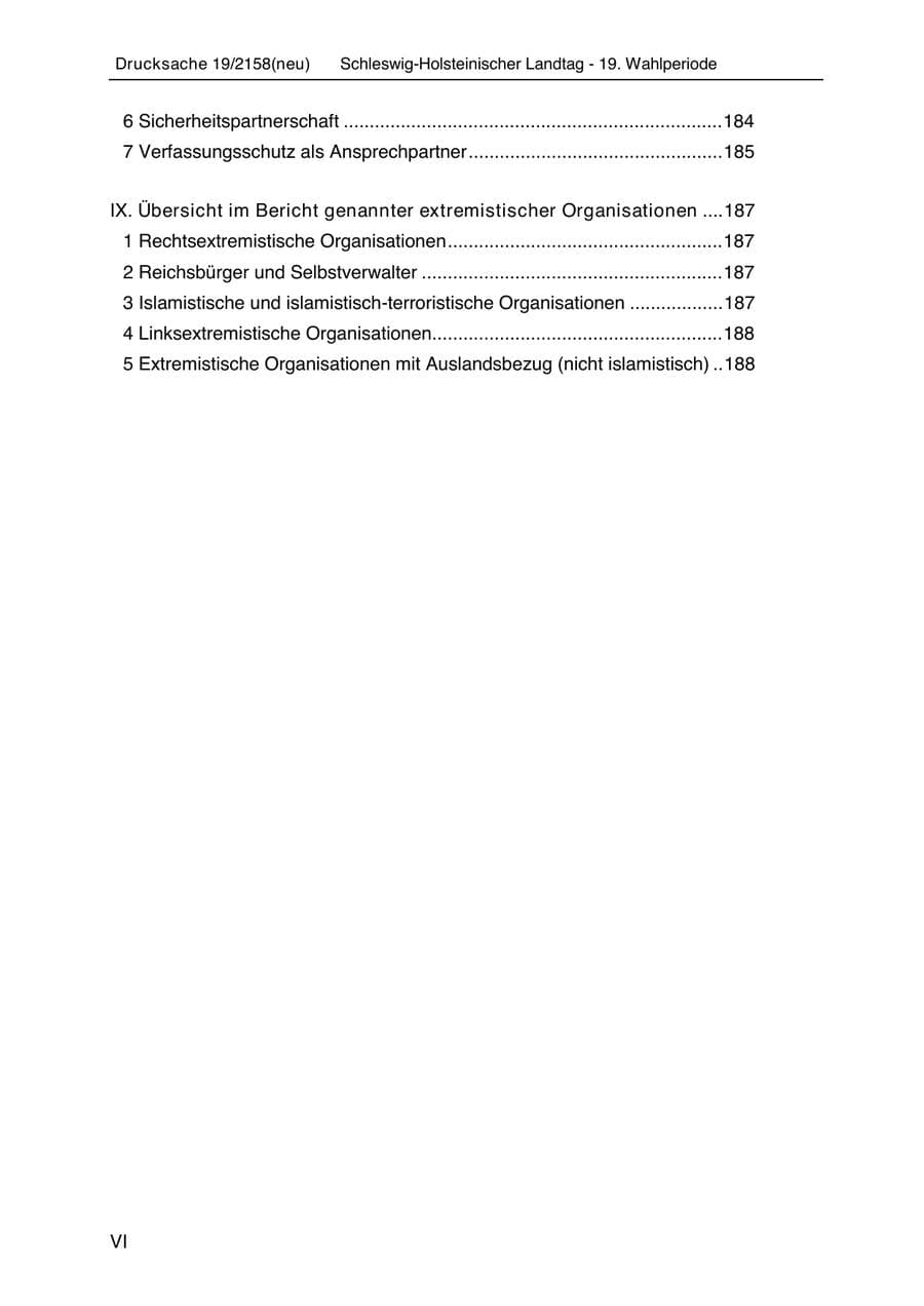 Seite 8 des Verfassungsschutzbericht 2019 Schleswig-Holstein
