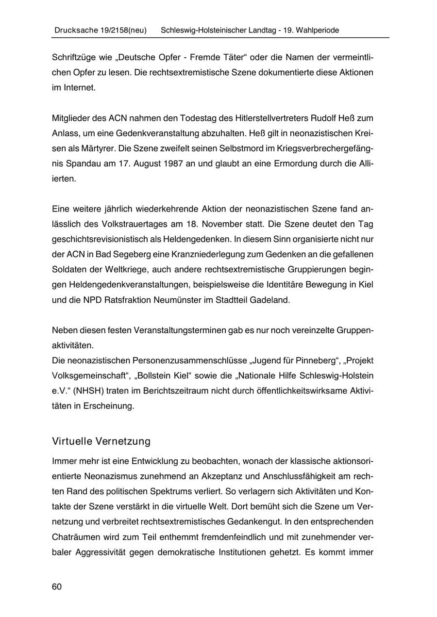 Seite 74 des Verfassungsschutzbericht 2019 Schleswig-Holstein