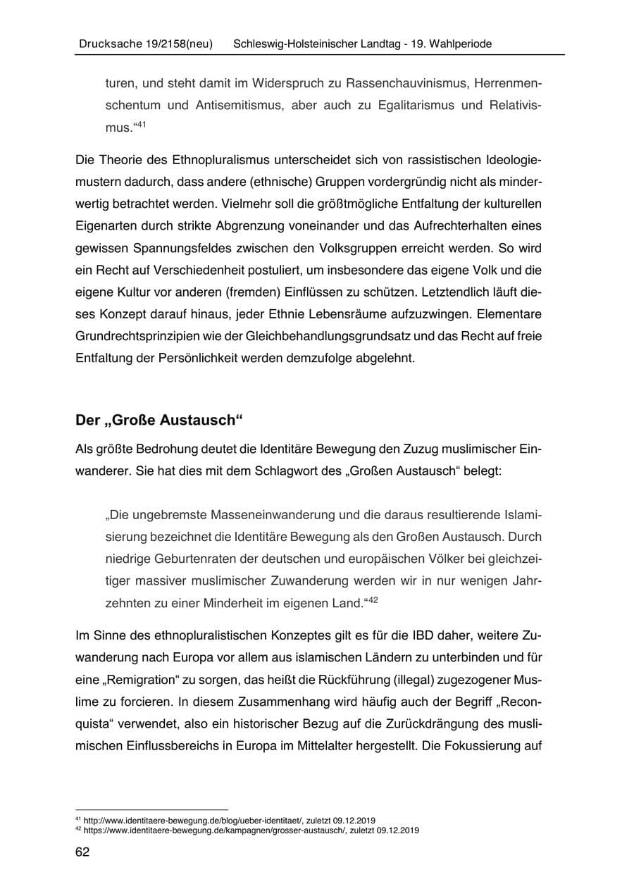 Seite 76 des Verfassungsschutzbericht 2019 Schleswig-Holstein