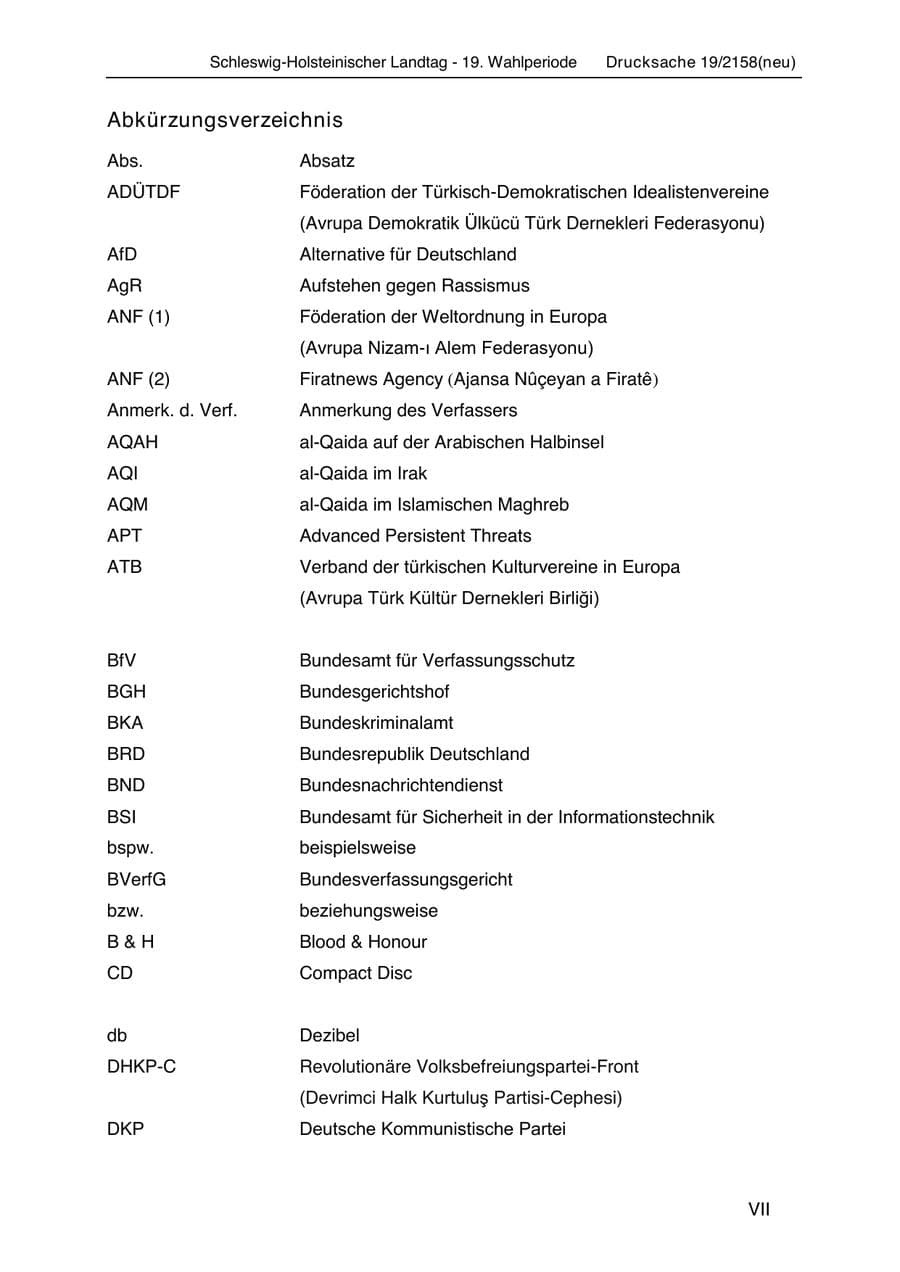 Seite 9 des Verfassungsschutzbericht 2019 Schleswig-Holstein