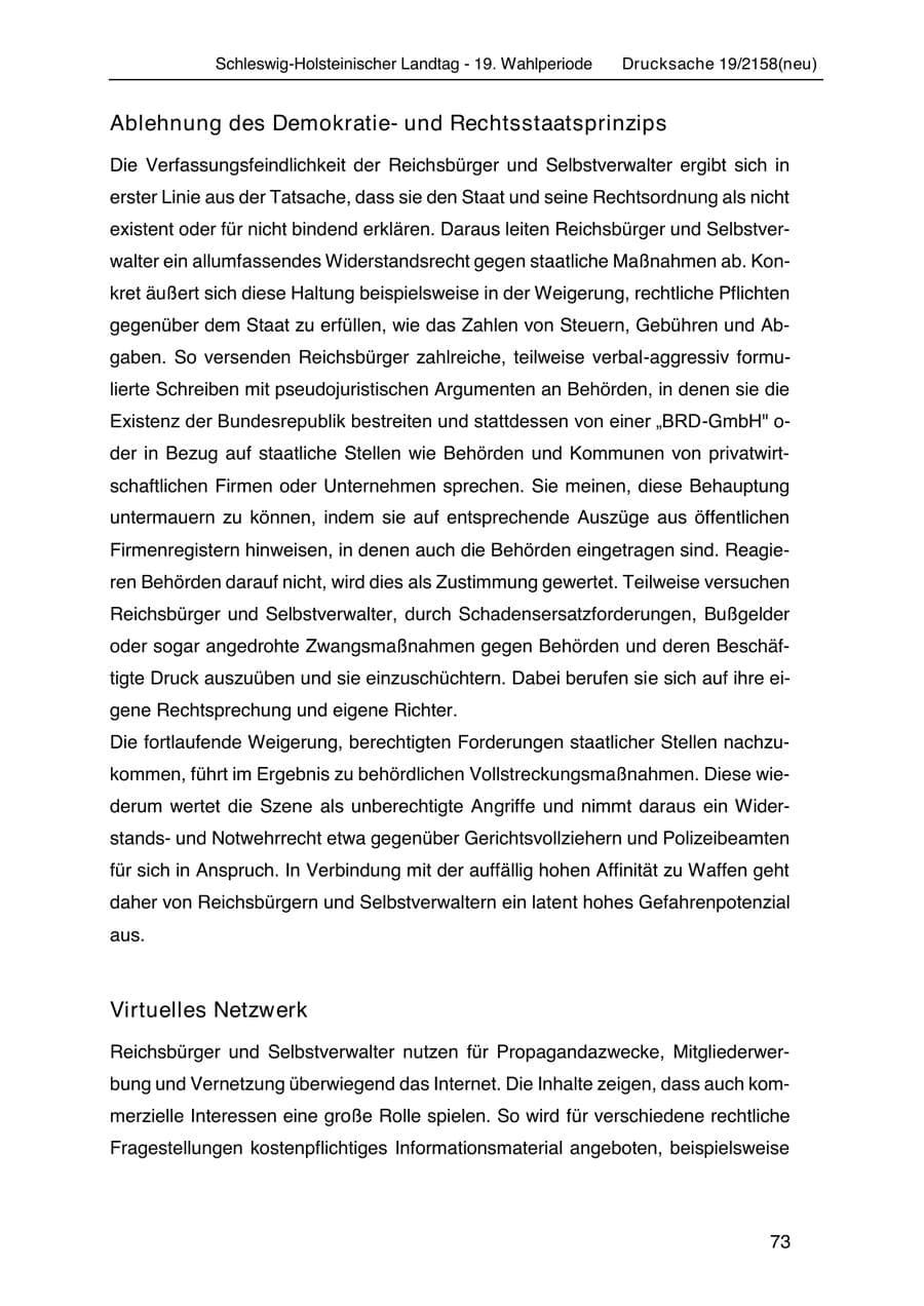 Seite 87 des Verfassungsschutzbericht 2019 Schleswig-Holstein