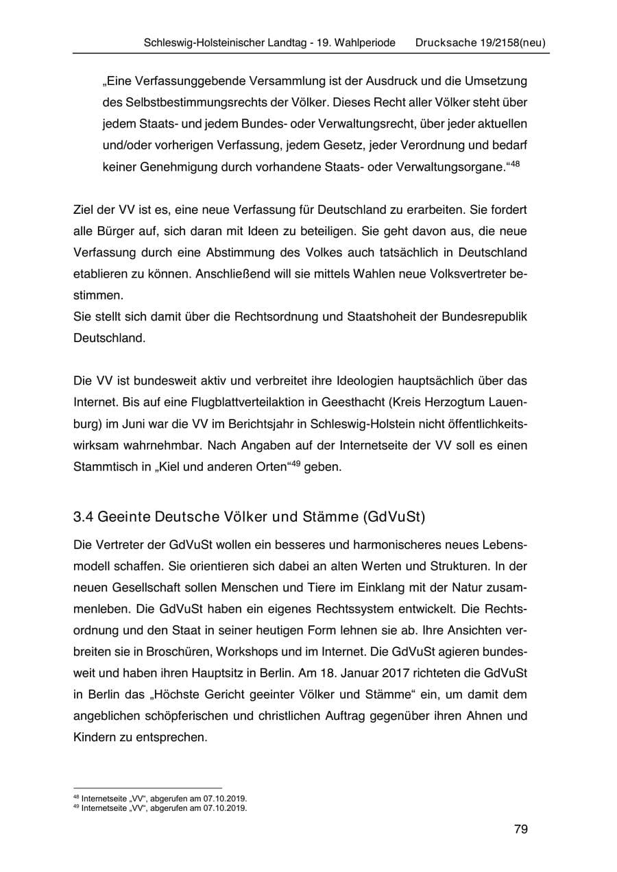 Seite 93 des Verfassungsschutzbericht 2019 Schleswig-Holstein