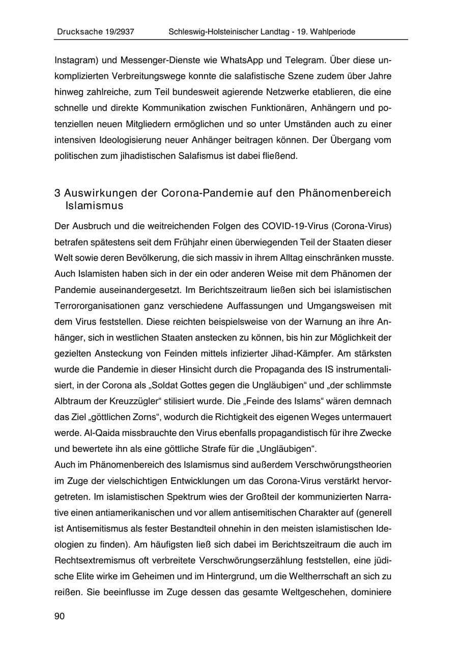 Seite 102 des Verfassungsschutzbericht 2020 Schleswig-Holstein