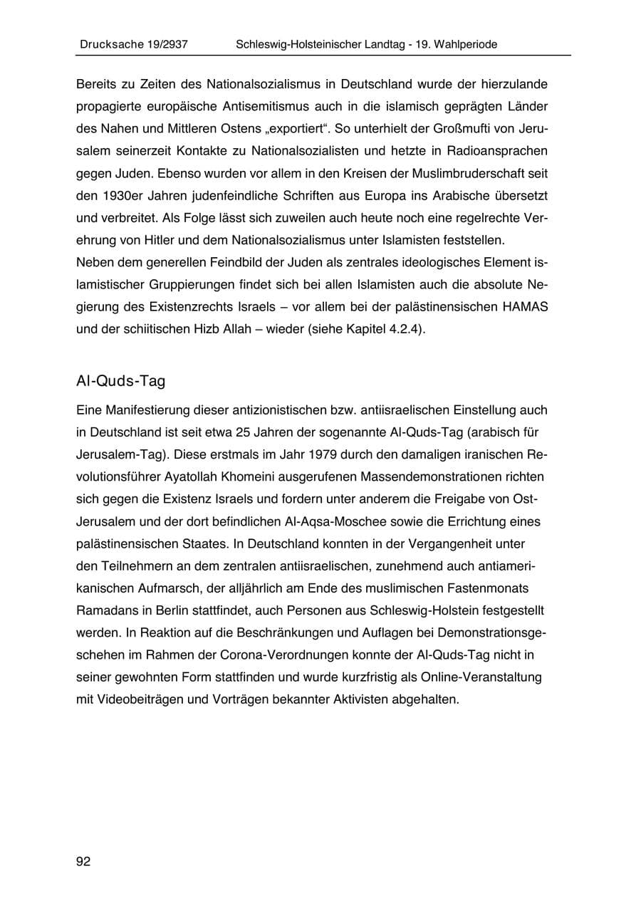 Seite 104 des Verfassungsschutzbericht 2020 Schleswig-Holstein