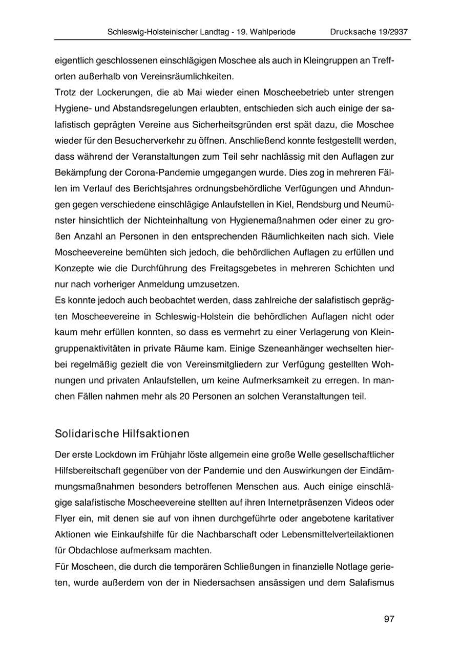 Seite 109 des Verfassungsschutzbericht 2020 Schleswig-Holstein