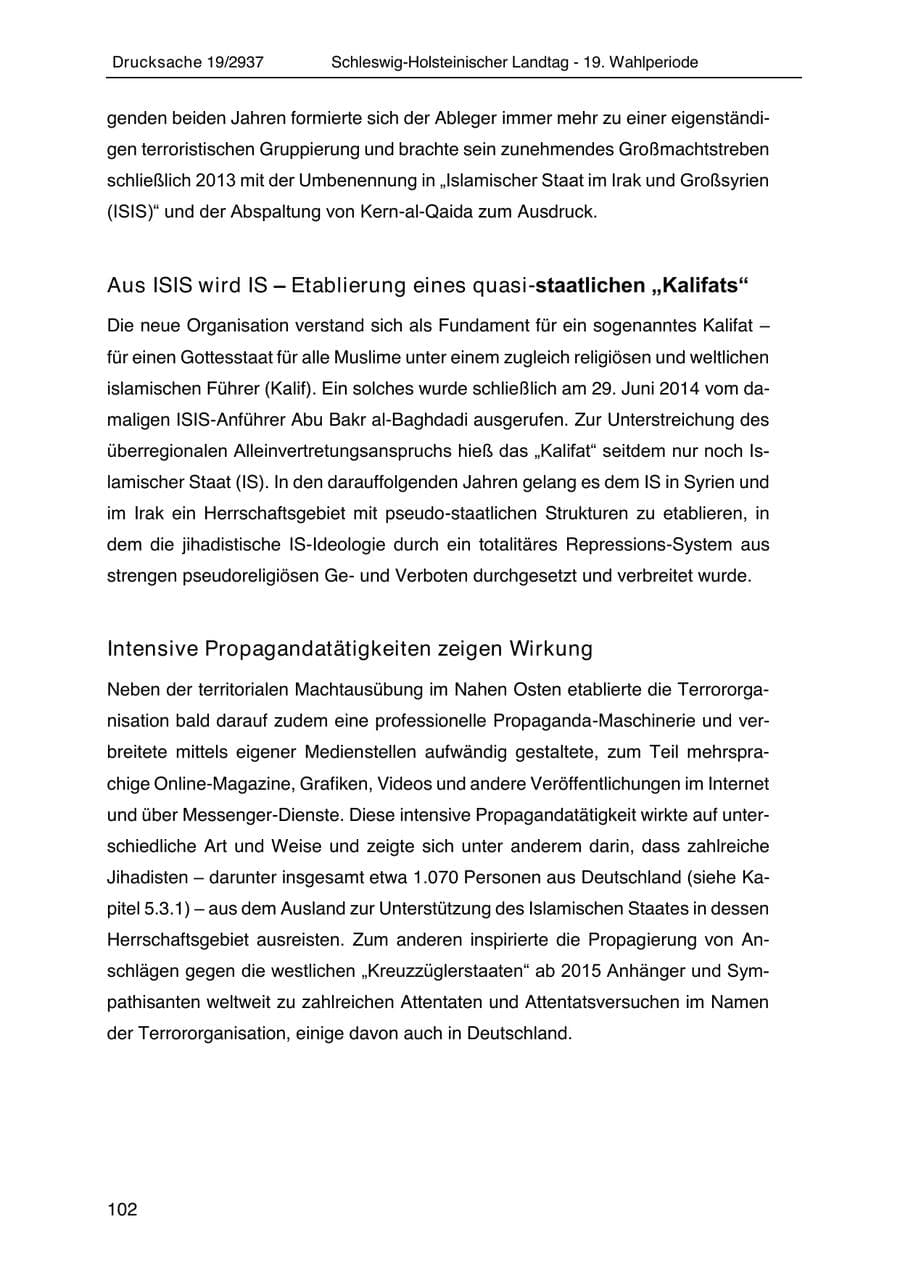 Seite 114 des Verfassungsschutzbericht 2020 Schleswig-Holstein