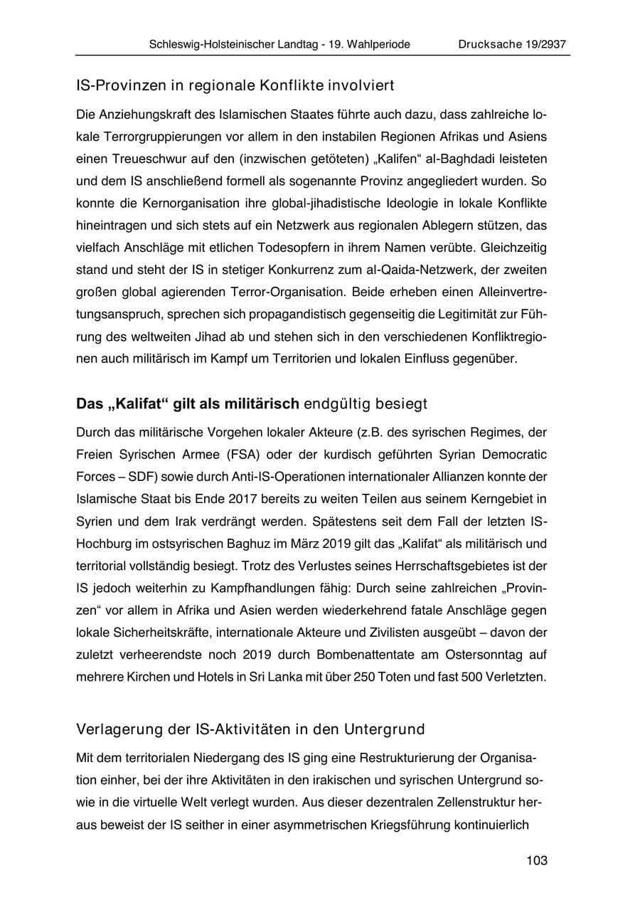 Seite 115 des Verfassungsschutzbericht 2020 Schleswig-Holstein