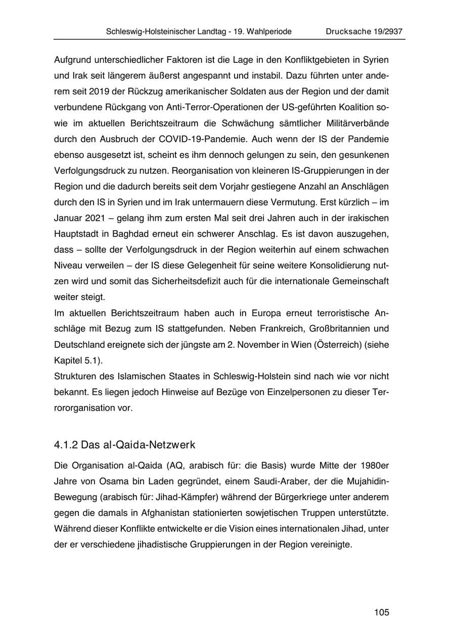 Seite 117 des Verfassungsschutzbericht 2020 Schleswig-Holstein