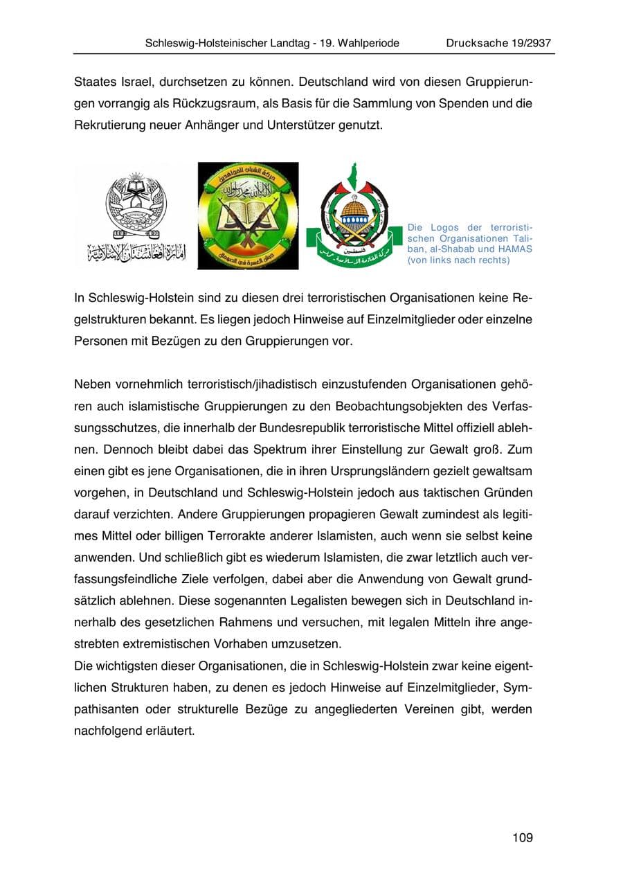 Seite 121 des Verfassungsschutzbericht 2020 Schleswig-Holstein