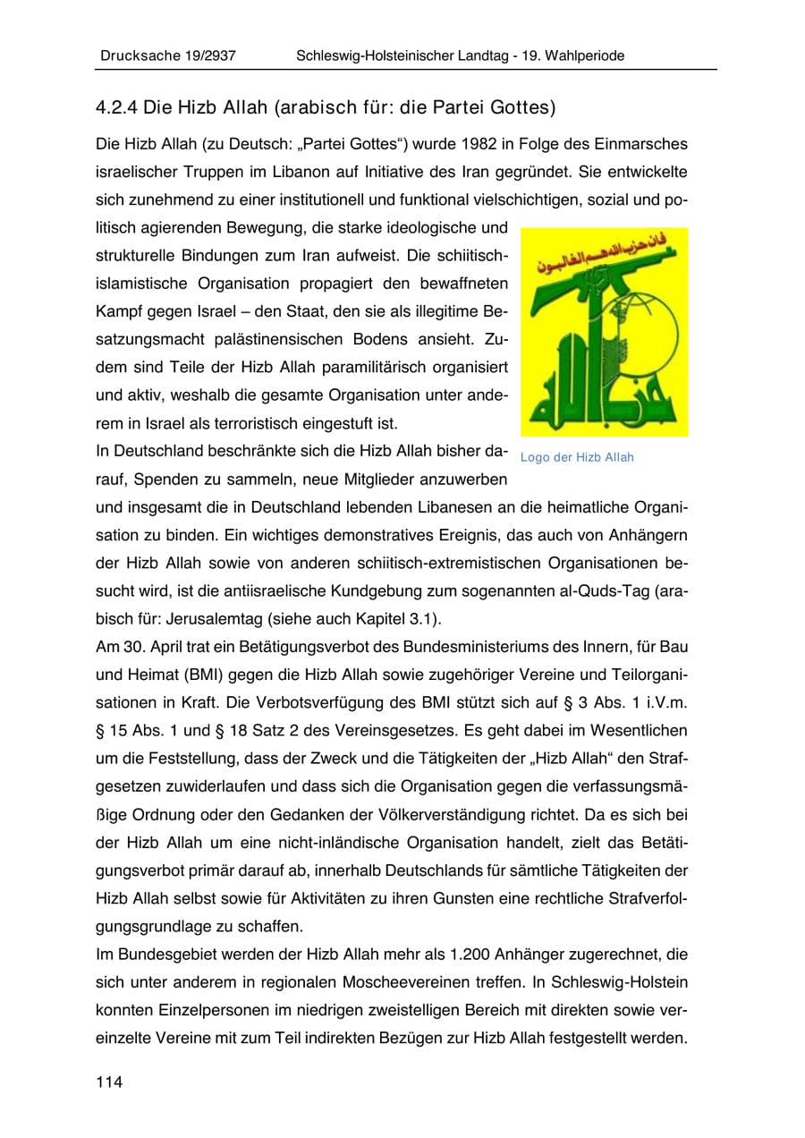 Seite 126 des Verfassungsschutzbericht 2020 Schleswig-Holstein