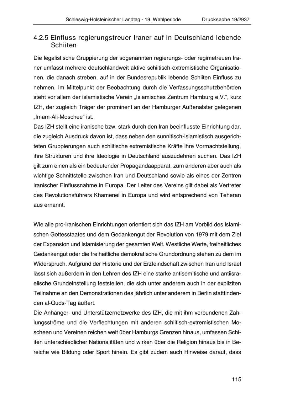 Seite 127 des Verfassungsschutzbericht 2020 Schleswig-Holstein