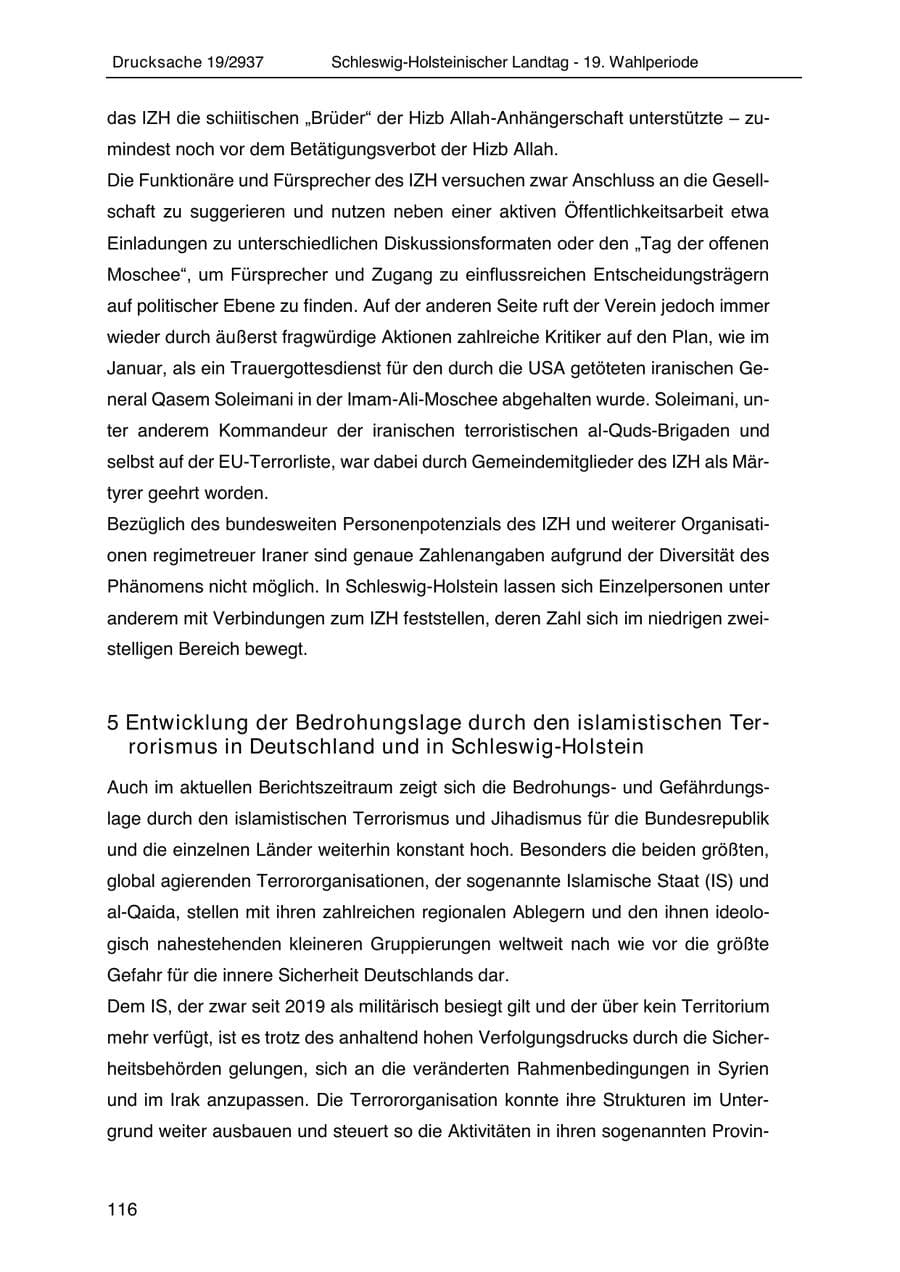 Seite 128 des Verfassungsschutzbericht 2020 Schleswig-Holstein