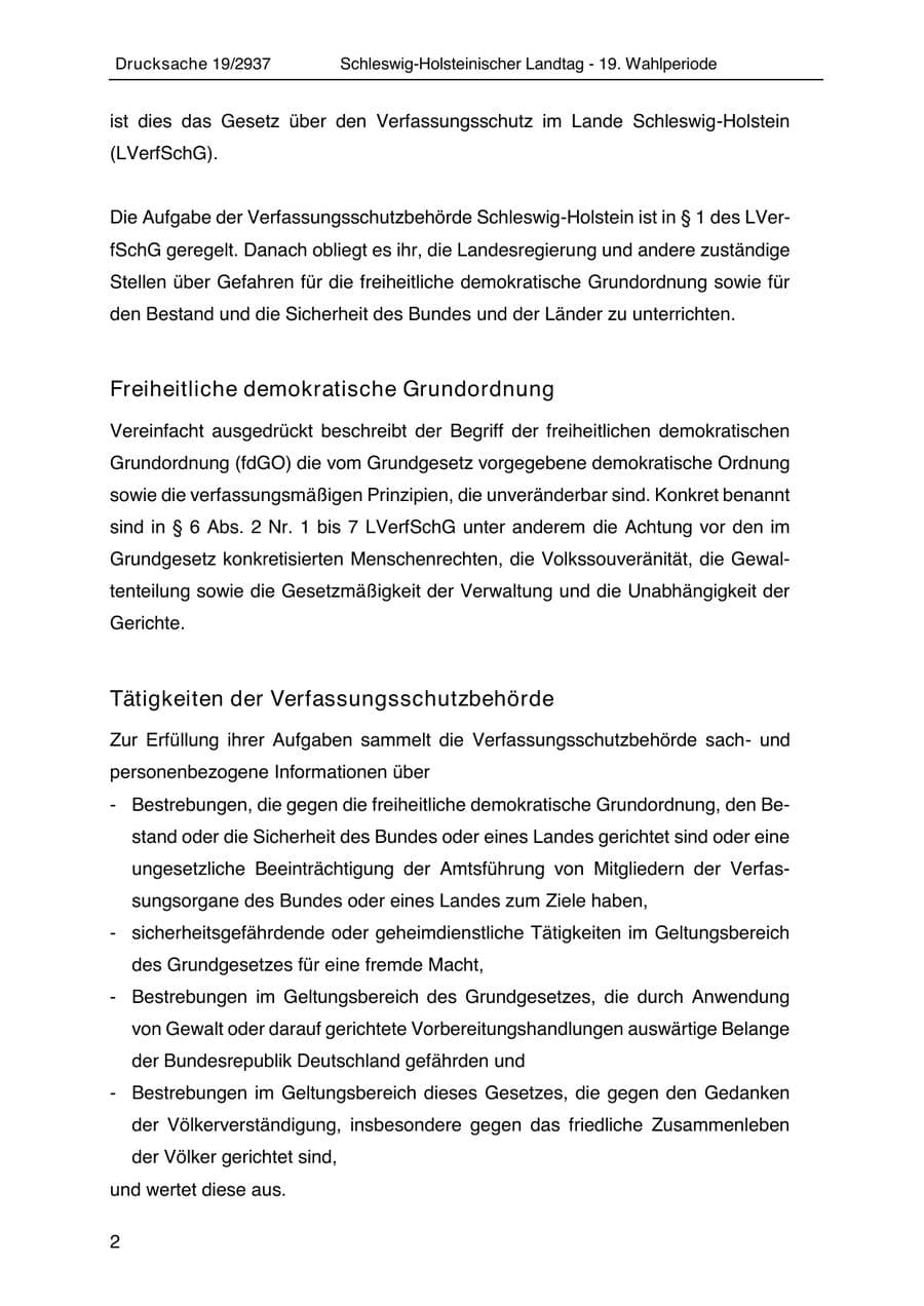 Seite 14 des Verfassungsschutzbericht 2020 Schleswig-Holstein
