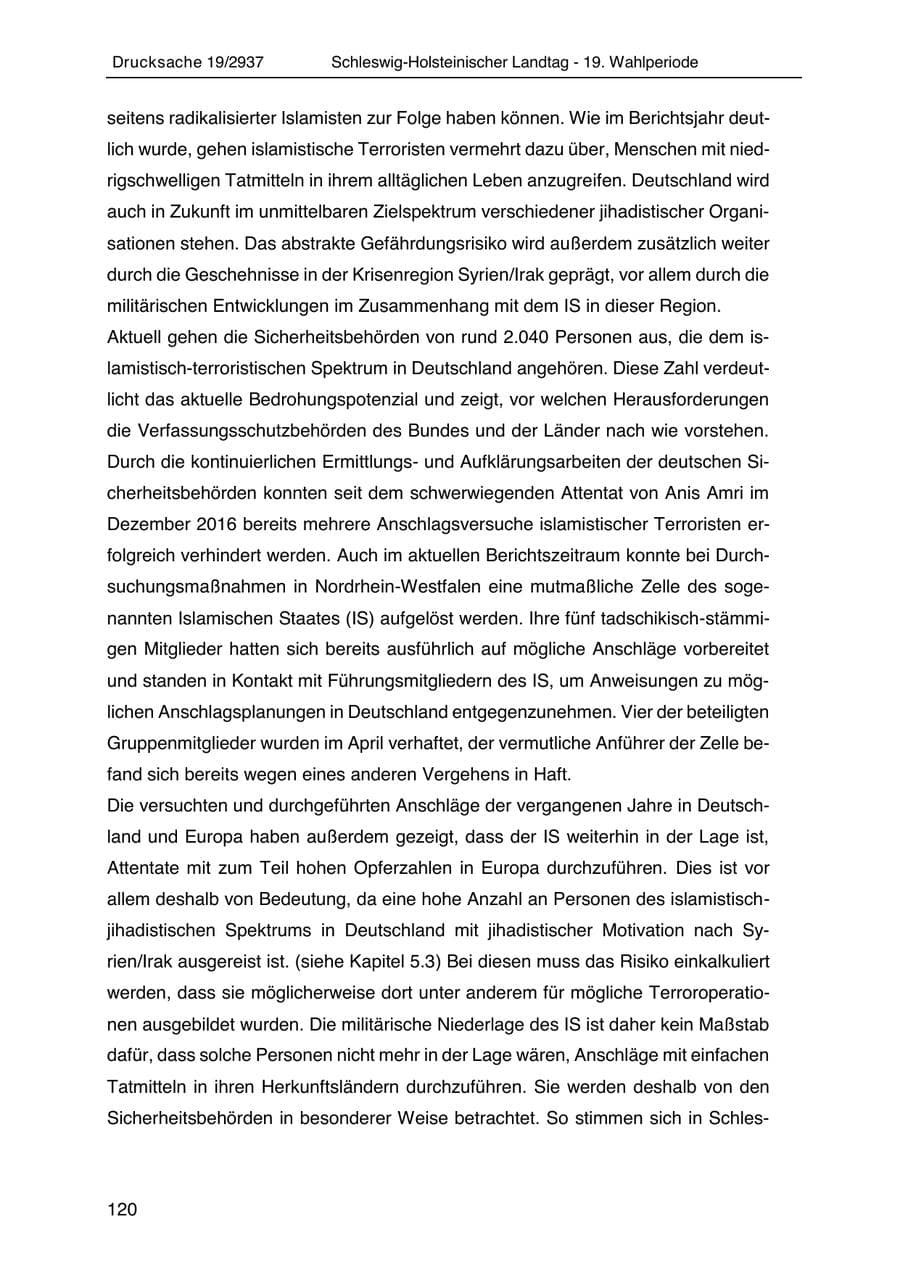 Seite 132 des Verfassungsschutzbericht 2020 Schleswig-Holstein