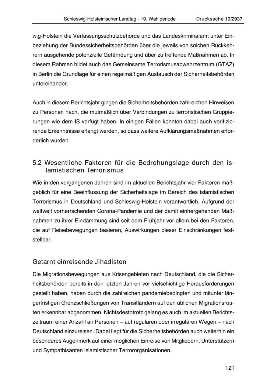 Seite 133 des Verfassungsschutzbericht 2020 Schleswig-Holstein