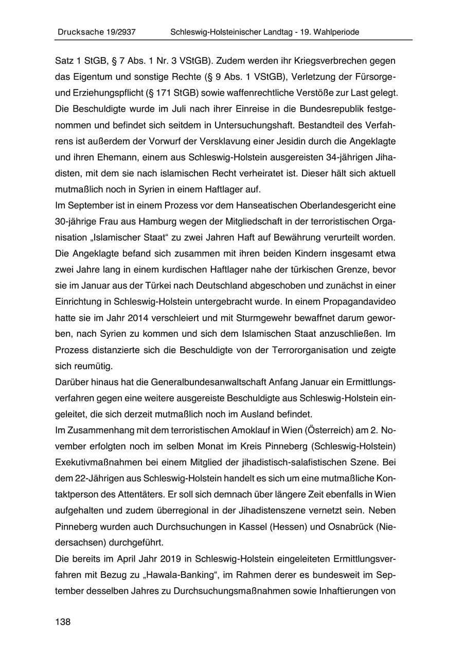 Seite 150 des Verfassungsschutzbericht 2020 Schleswig-Holstein