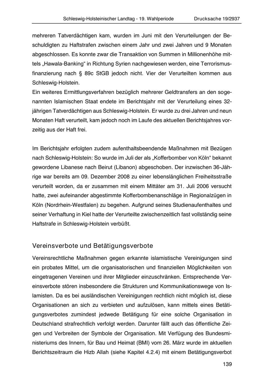 Seite 151 des Verfassungsschutzbericht 2020 Schleswig-Holstein