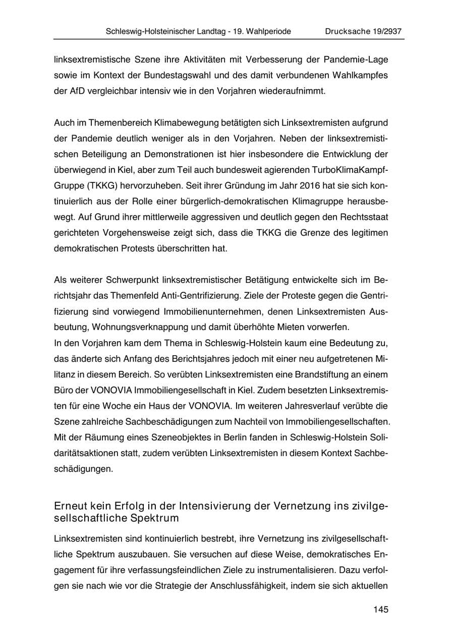Seite 157 des Verfassungsschutzbericht 2020 Schleswig-Holstein