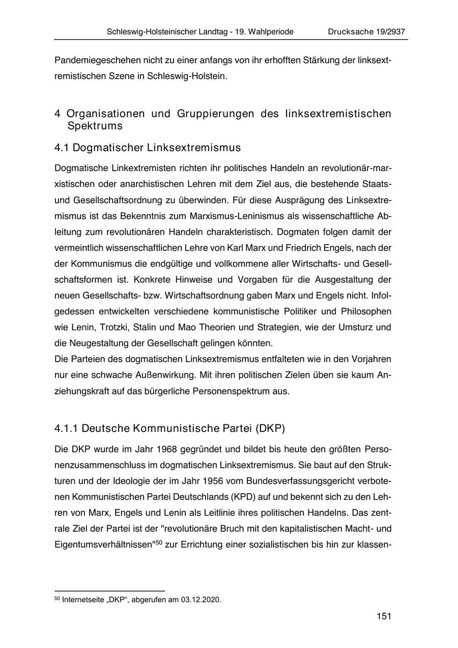 Seite 163 des Verfassungsschutzbericht 2020 Schleswig-Holstein