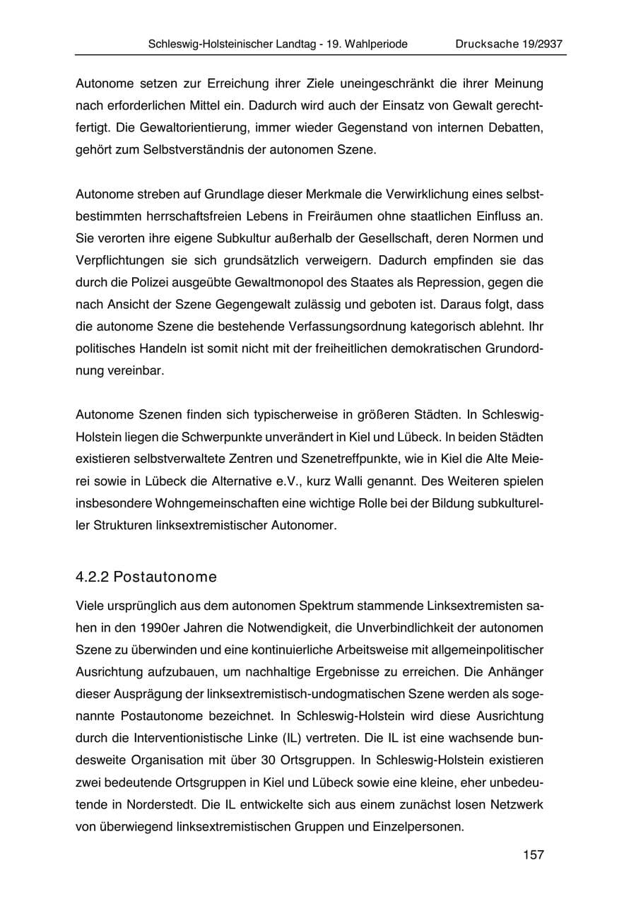 Seite 169 des Verfassungsschutzbericht 2020 Schleswig-Holstein