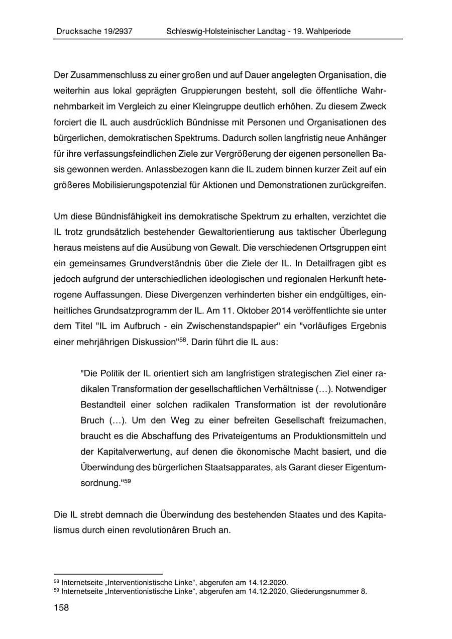 Seite 170 des Verfassungsschutzbericht 2020 Schleswig-Holstein