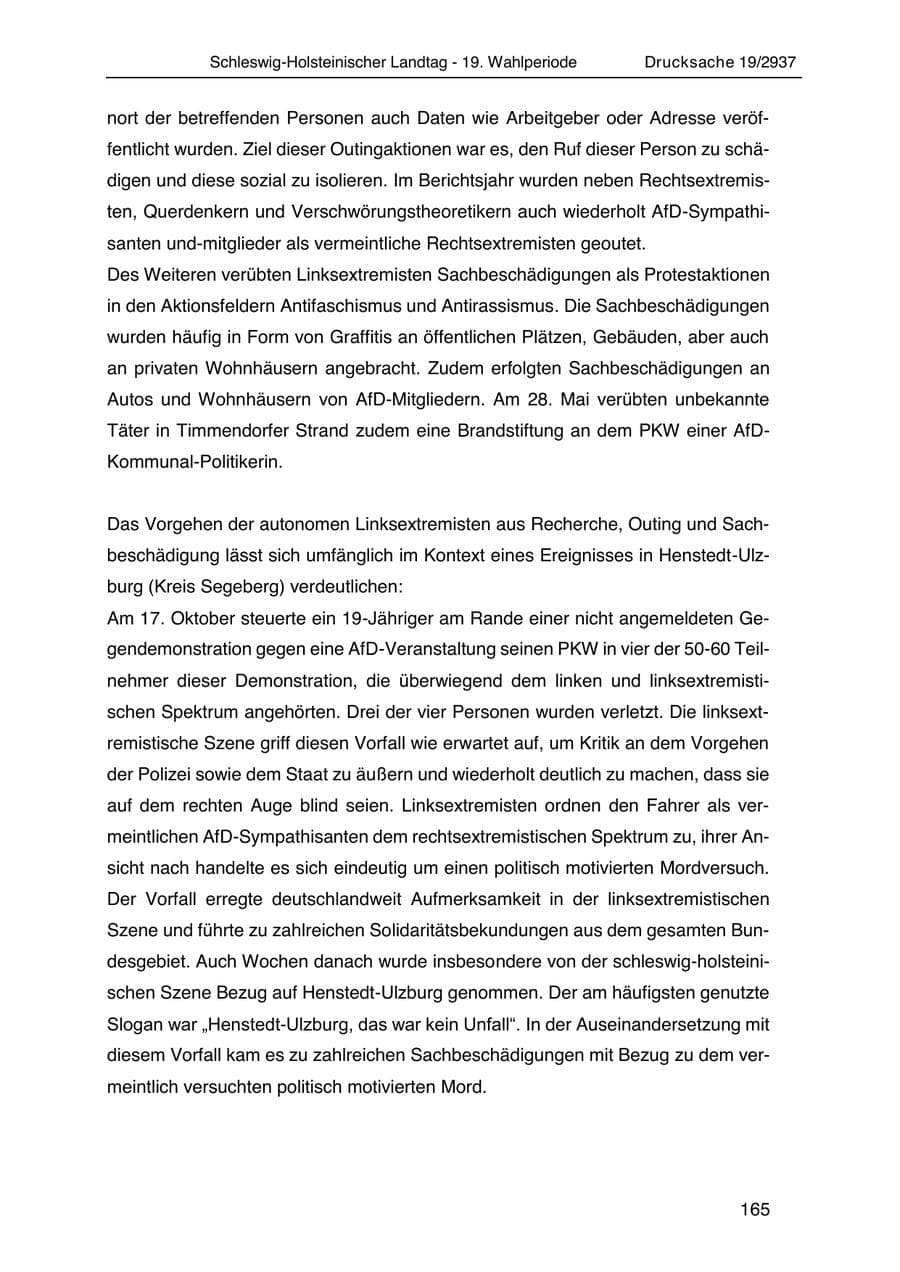 Seite 177 des Verfassungsschutzbericht 2020 Schleswig-Holstein